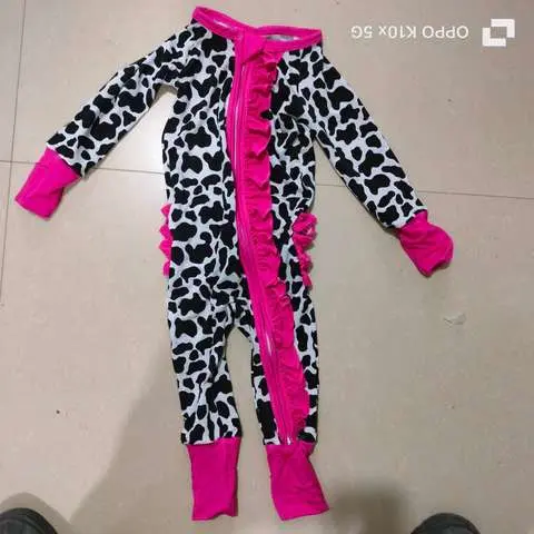 Odm Double Zipper Bamboo Baby Romper Print Rompers Oem Wholesale