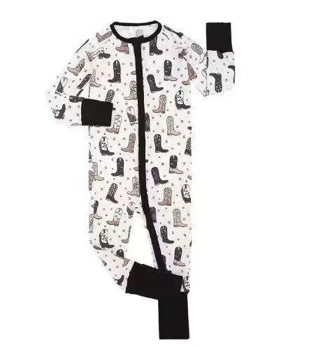 Oem Western Ready To Ship Bamboo Viscose Baby Pajamas Soft Random Size And Print Baby Zipper Wholesale Mystery Box Cpsia Compliant Manufacturer