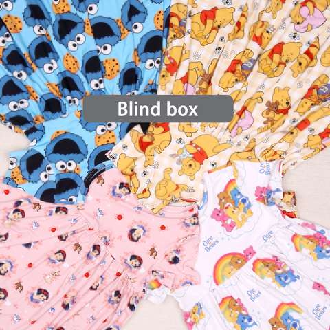 Custom Whatnot Ready To Ship Bamboo Pajamas Mystery Box Character Print Baby Pajamas Bamboo Wholesale Rts Blind Box Private Label Vendor