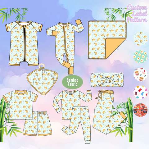 Tailormade Custom 95 Bamboo 5 Spandex Kids Clothes Outfit Sets Baby Kids 2 Pcs Set Long Sleeve Pjs Sleepwear Children Pajamas Sleepsuit Oem Wholesale