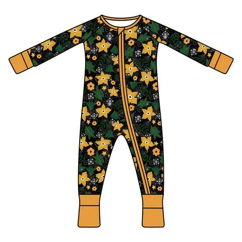 Custom Custom Print Baby Clothing Rompers Baby Jumpsuits Printed Kids Bamboo Pajamas Tailormade Vendor