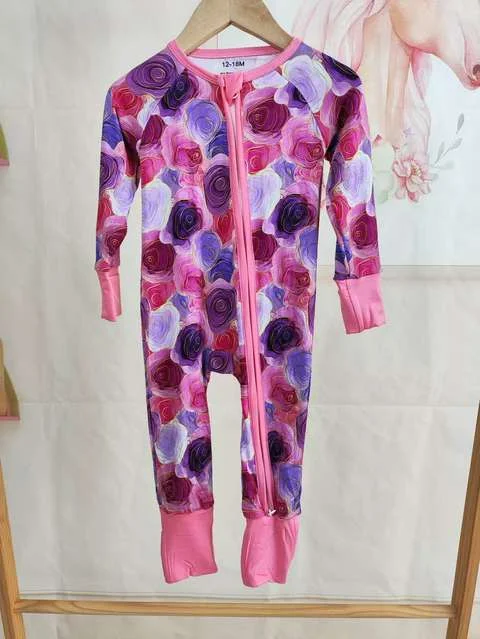 Private Label Bamboo Baby Zip Romper Bamboo Pajamas Oem Supplier