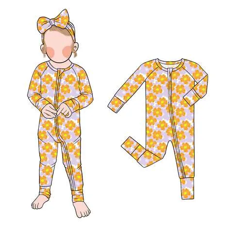 Private Label Bamboo Baby Zip Romper Bamboo Pajamas Oem Supplier