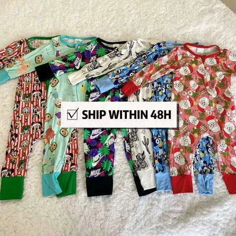 Gots Organic Christmas Bamboo Pajamas Family Tailormade Oem