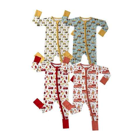 Private Label Rompers Custom Design Bamboo Pjs Sets Baby Onesize Kids Jumpsuit Wholesale Custom Print Double Zipper Rompers Toddler 03 Bamboo Romper Cpsia Compliant Wholesale