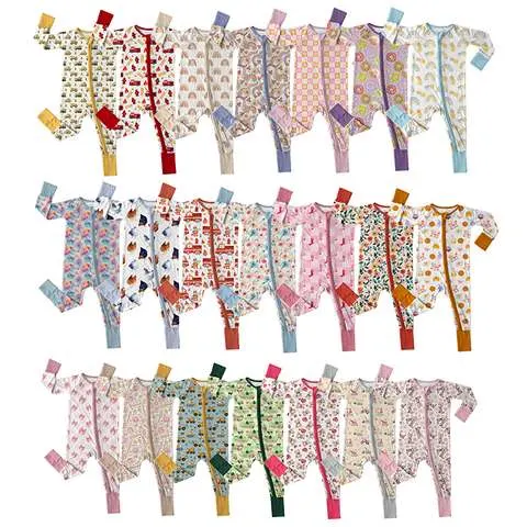 Tailormade Casual Bamboo Zipper Sleeper Romper For Boys Infant Clothing Printed Oem Zippy Pajamas Cpsia Compliant Vendor